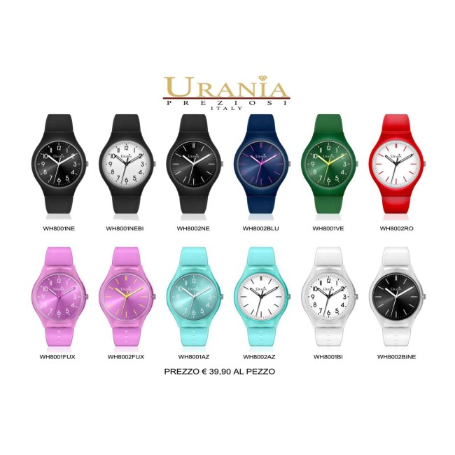 Orologio Colorful fucsia in silicone quadrante fucsia e lancette dorate