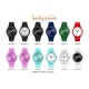 Orologio Colorful blu in silicone quadrante blu e lancette fucsia