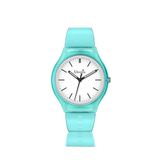 Orologio Colorful acqua marina in silicone quadrante bianco