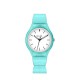 Orologio Colorful acqua marina in silicone quadrante bianco