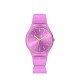 Orologio Colorful fucsia in silicone quadrante fucsia e lancette dorate