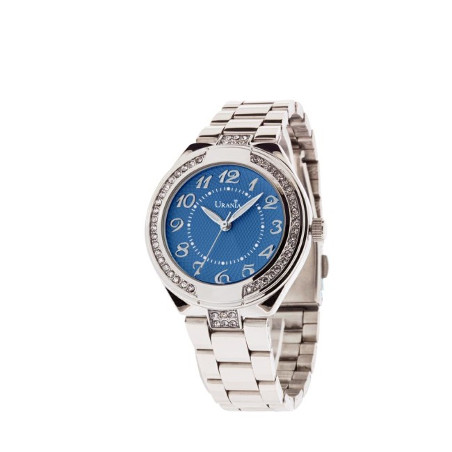 OROLOGIO DONNA ACCIAIO CON QUADRANTE BLU NUMERI ARGENTO 