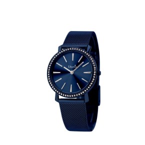 OROLOGIO DONNA ACCIAIO BLU QUADRANTE BLU E CONTORNO BRILLANTE MAGLIA MILANO