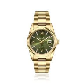 OROLOGIO DONNA ACCIAIO DORATO QUADRANTE VERDE  + DATARIO 