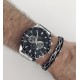 OROLOGIO UOMO CRONO CON CASSA IN ACCIAIO MM 45  NERO CINT ACCIAIO 