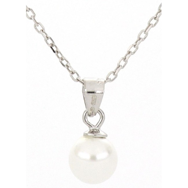 Collana Perla 6 MM pendente 