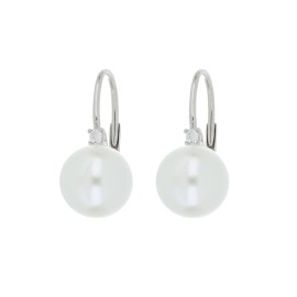 Orecchini perla 10mm a monachella in argento 925