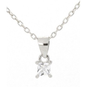 Collana Punto Luce Quadrata in Argento 3X3 MM