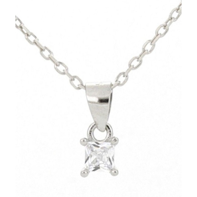 Collana Punto Luce Quadrata in Argento 3X3 MM