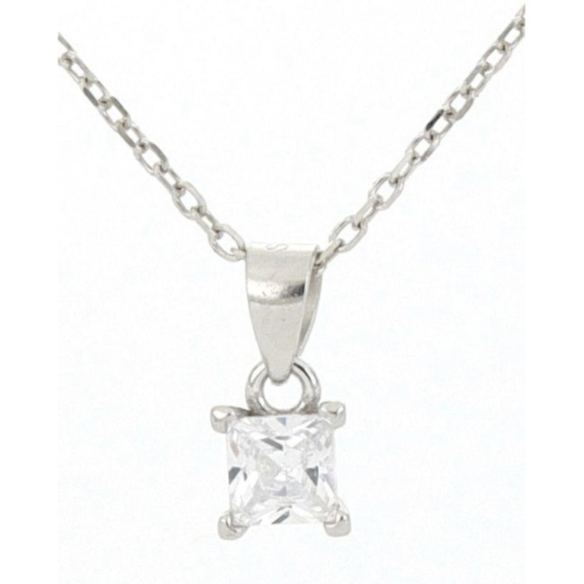 Collana Punto Luce Quadrata in Argento 4X4 MM