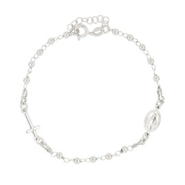 Bracciale rosario argentato liscio in argento 925