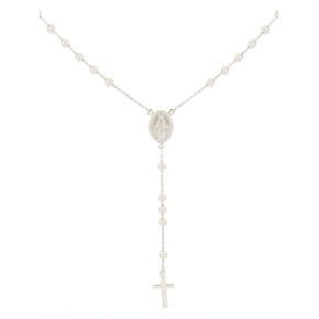 Collana rosario 4 mm in argento 925