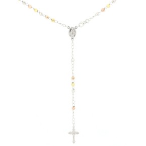 Collana rosario multicolor in argento 925