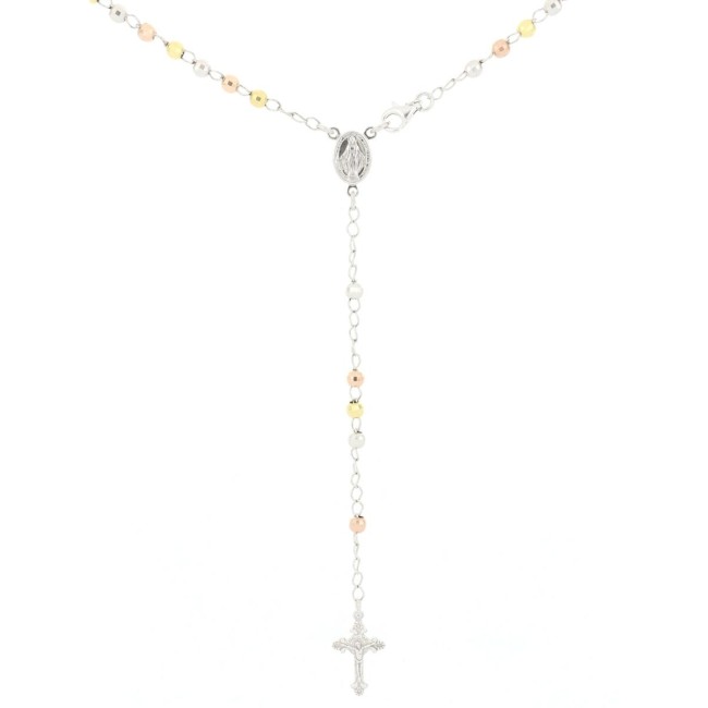 Collana rosario multicolor in argento 925