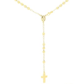 Collana rosario dorata in argento 925