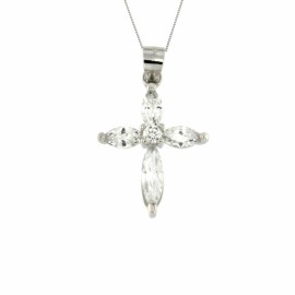 Collana con croce pendente in argento 925 