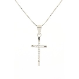 Collana con croce classica pendente in argento 925 