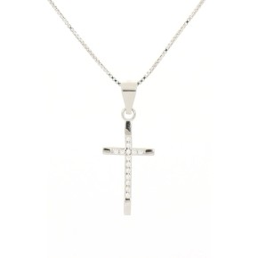 Collana con croce classica pendente in argento 925 