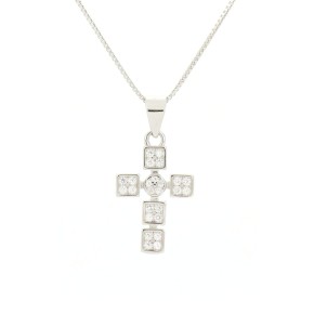 Collana con croce  pendente in argento 925 