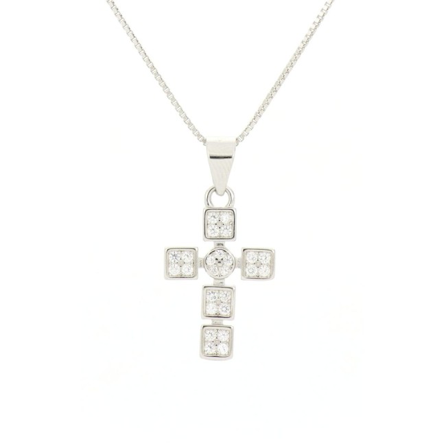 Collana con croce  pendente in argento 925 