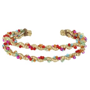 Bracciale Selene dorato doppio cristalli multicolor