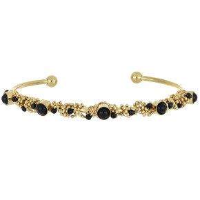 Bracciale Selene dorato opale nero sintetico