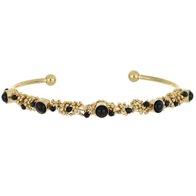 Bracciale Selene dorato opale nero sintetico