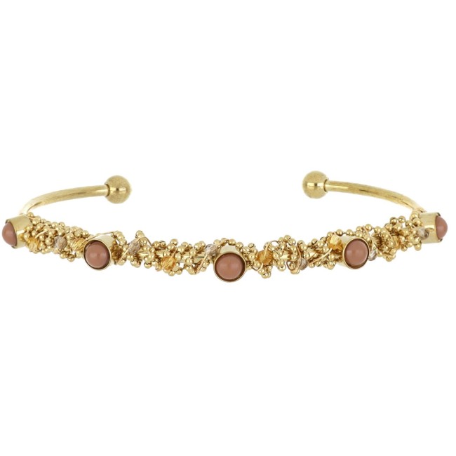 Bracciale Selene dorato opale marrone sintetico