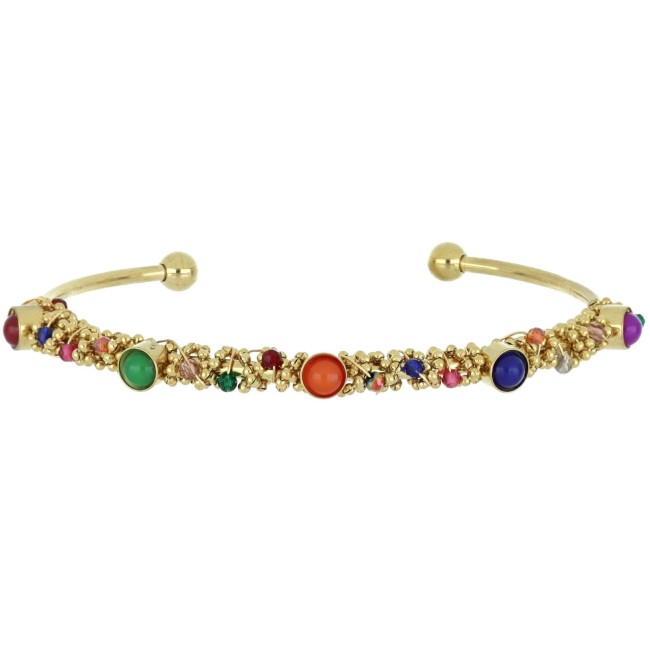 Bracciale Selene dorato opale multicolor sintetico