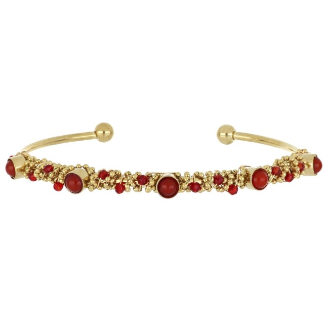 Bracciale Selene dorato opale rosso sintetico