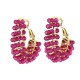 Orecchini Selene forma a J cristalli fucsia