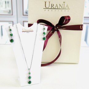 Set Collana + Orecchini Degradè verde Argento 925