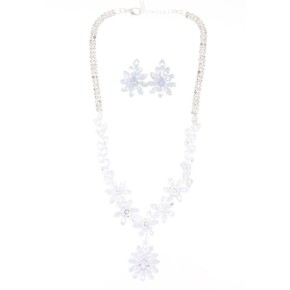 SET ELEGANTE COLLANA + ORECCHINI ARGENTATO